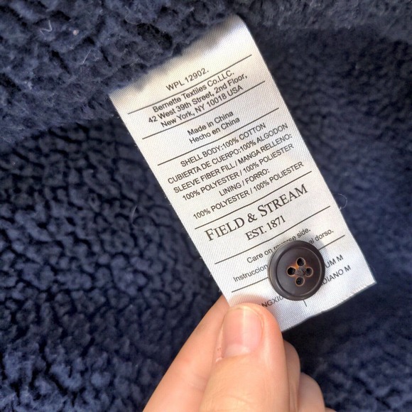 Field & Stream Men's Fleece Lined Flannel Shirt Jacket Shacket Blue M Plaid - Picture 12 of 15